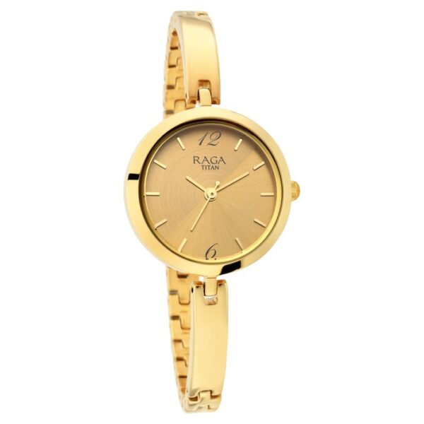 TITAN Raga Golden Metal Strap Watch 2606YM06