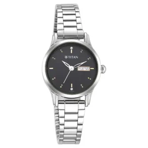 TITAN Lagan Black Dial Metal Strap Watch 2656SM03