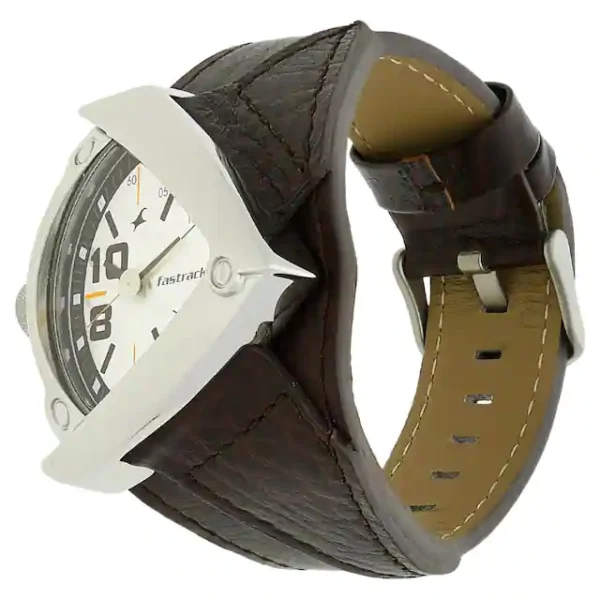 FASTRACK GUYS LEATHER ANALOG WHITE WATCHES - 3022SL01 - Image 2