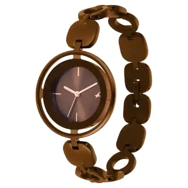 GLITCH BROWN DIAL BROWN BRASS STRAP WATCH 6237QM01 - Image 2