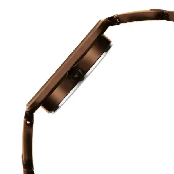 GLITCH BROWN DIAL BROWN BRASS STRAP WATCH 6237QM01 - Image 3