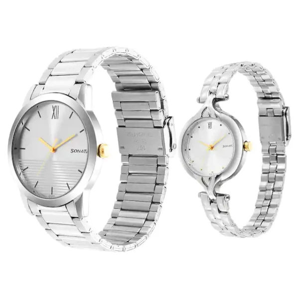 Pair Silver Dial Watches 7712587040BM01 - Image 2