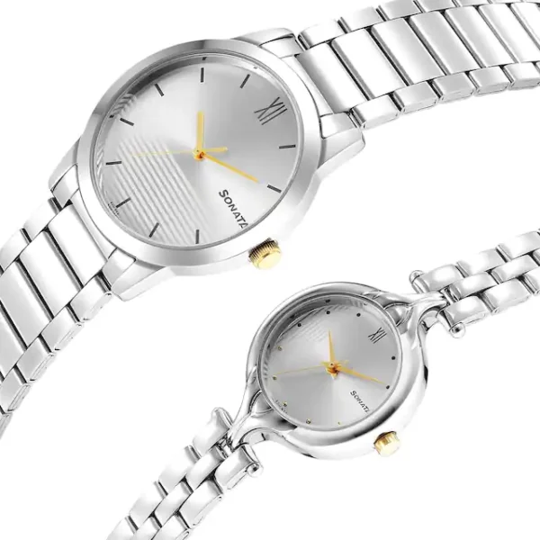 Pair Silver Dial Watches 7712587040BM01 - Image 3