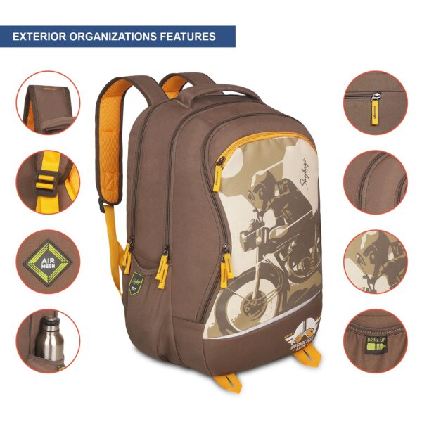SKYBAGS OFFROADER PRO GREY LAPTOP BACKPACK - Image 4